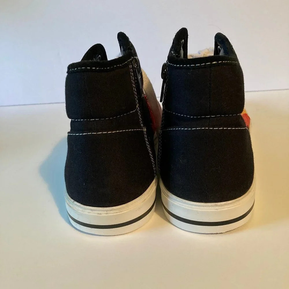 Zara Man High Top Sneakers Black with Orange & Gold Flames, EU Size 42 - Picture 4 of 9